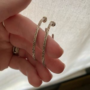 Me & Ro Large sterling silver paisley hoops